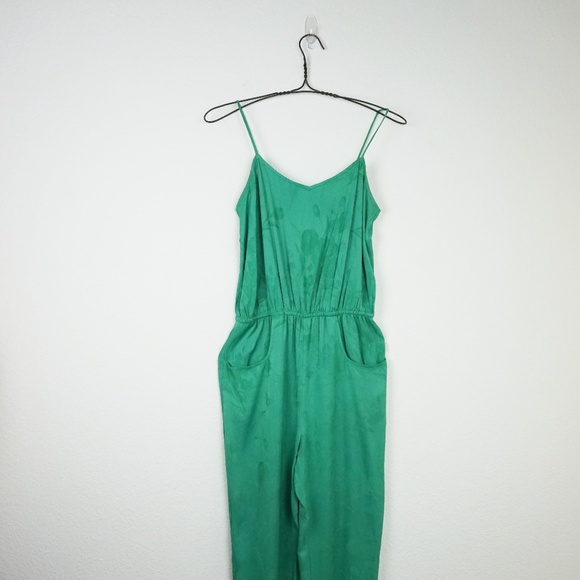 Topshop Other - TopShop boutique green 100% silk brocade tank jump